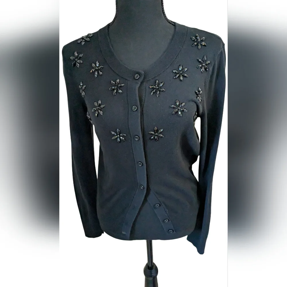 Kate Spade 100% cotton beaded cardigan